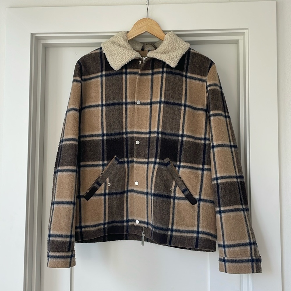 NN07 Louis 8174 Plaid Wool Blend Flannel Jacket